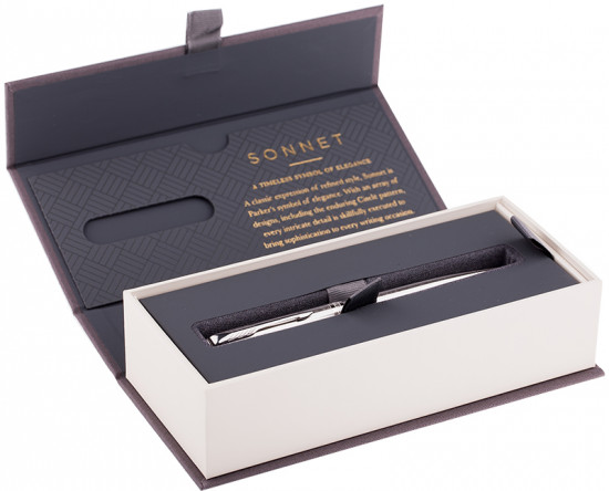 Ручка шариковая «Sonnet Stainless Steel CT» (черная)