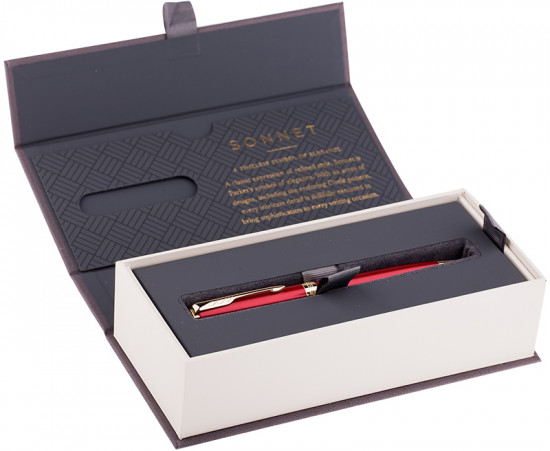 Ручка шариковая «Sonnet Intense Red GT» (черная)
