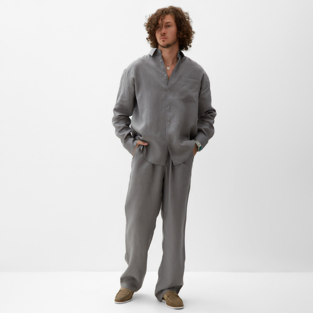 Рубашка мужская | Linen | MIST | Фото 1