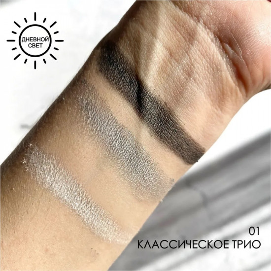 Палетка теней для век «Rich Velvety Finish», оттенок N1 Классическое трио