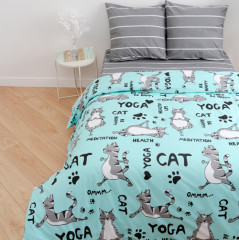 Комплект постельного белья «Йога кошки» - Фото 2