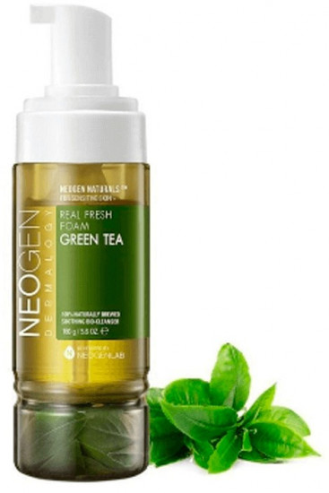 Пенка витаминная для умывания с зелёным чаем «Dermalogy Real Fresh Foam Cleanser Green Tea»