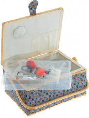 Шкатулка для рукоделия с подносом и набором для шитья - Фото 2
