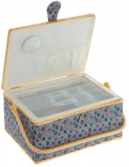 Шкатулка для рукоделия с подносом и набором для шитья - Фото 3