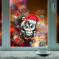 Наклейки для окон многоразовые двусторонние «Пингвин» - Фото 2