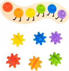 Игрушка развивающая сортер-шестеренки «Радужная гусеничка» - Фото 4