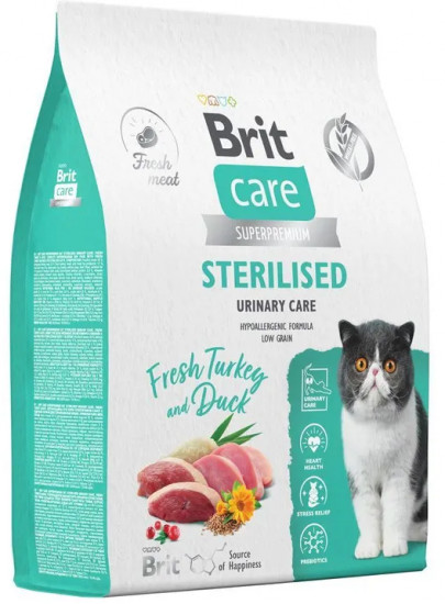 Корм сухой для кошек с индейкой и уткой «Care Cat Sterilised Urinary Care»