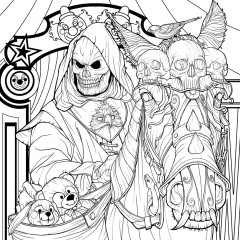 Mythogoria: Nightmare Cabaret: A Dazzling Horror Coloring Book - Фото 6