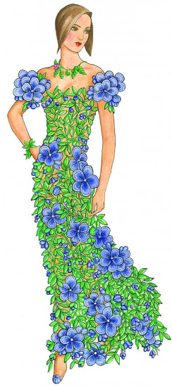 Flower Fashion Fantasies Coloring Book