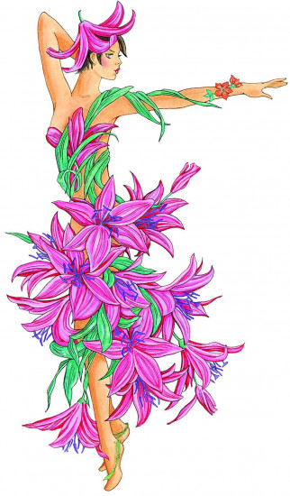 Flower Fashion Fantasies Coloring Book