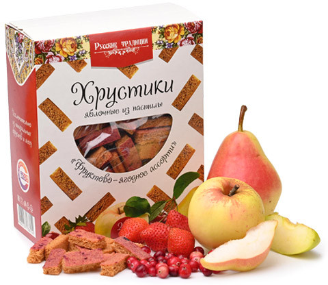 Хрустики яблочные из пастилы «Фруктово-ягодное ассорти»