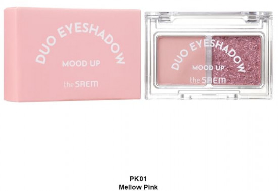 Тени двойные «Mood Up Duo Eyeshadow», оттенок PK01 Mellow Pink