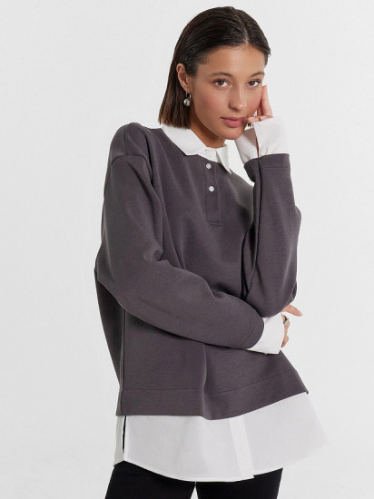 Джемпер c имитацией рубашки женский