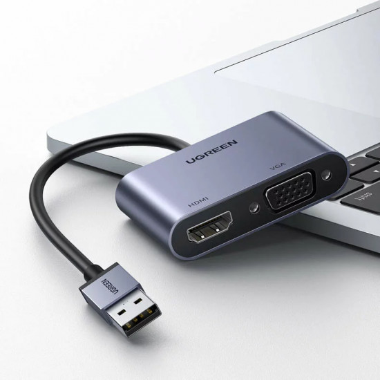 Видеоадаптер USB 3.0 — HDMI+VGA