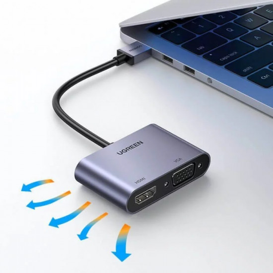 Видеоадаптер USB 3.0 — HDMI+VGA