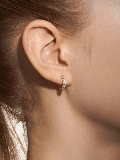 Серьги из серебра с фианитом