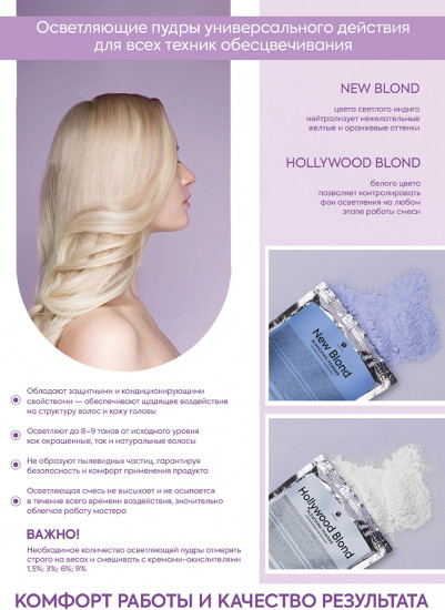Пудра для волос обесцвечивающая белая «Hollywood Blond»