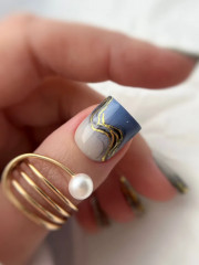 Слайдеры для ногтей «Абстракция золото» - Фото 2