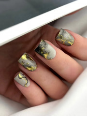 Слайдеры для ногтей «Абстракция золото» - Фото 3