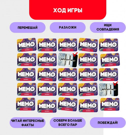Игра настольная «Мемо. Космос»