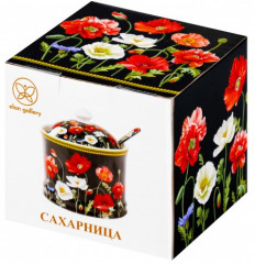 Сахарница с ложкой «Маки на черном» - Фото 5