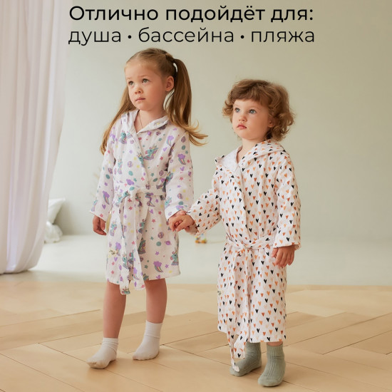 Халат для девочек муслиновый «Единороги»