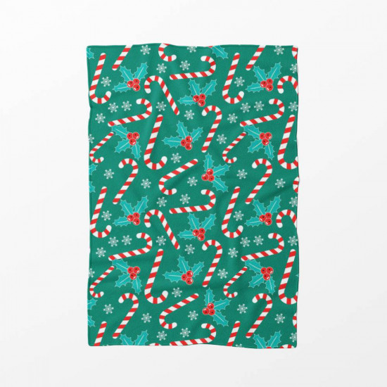 Плед флисовый Леденцы на зеленом столе