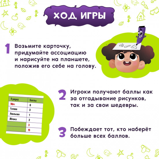 Игра настольная «Рисуй на голове»