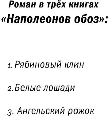 Наполеонов обоз. Книга 1. Рябиновый клин