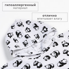 Пончо муслиновое детское «Панды» - Фото 1