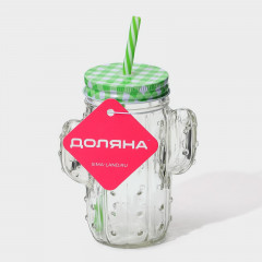 Кружка с крышкой и трубочкой «Кактус» - Фото 7