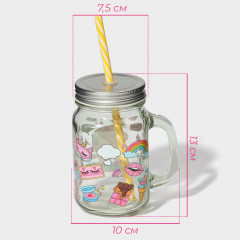 Кружка с крышкой и трубочкой «Единорог» - Фото 1