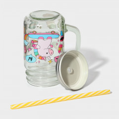 Кружка с крышкой и трубочкой «Единорог» - Фото 5