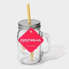 Кружка с крышкой и трубочкой «Золотой фламинго» - Фото 7