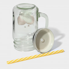 Кружка с крышкой и трубочкой «Котик» - Фото 5