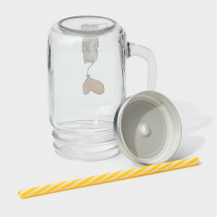 Кружка с крышкой и трубочкой «Медведь» - Фото 5