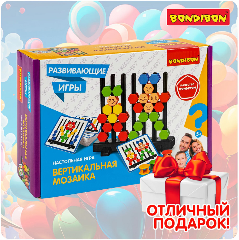 Игра настольная развивающая «Вертикальная мозаика» | Bondibon | Фото 16