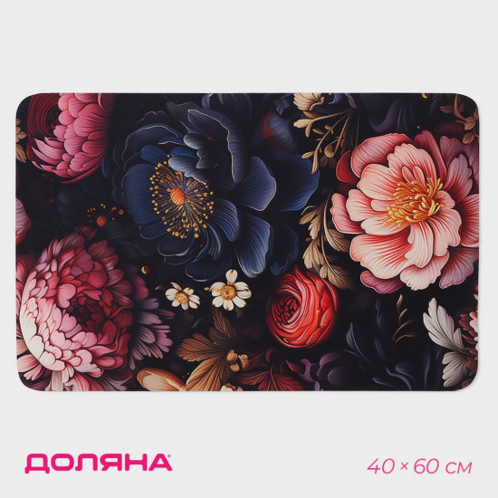 Коврик для ванной «Black flowers»