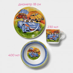 Набор детской посуды «Гонки» - Фото 1
