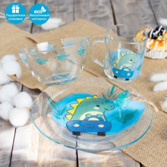 Набор детской посуды «Динозаврик» - Фото 1