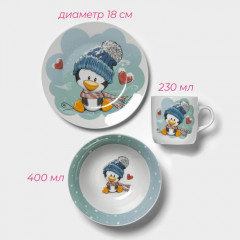 Набор детской посуды «Пингвинёнок» - Фото 2