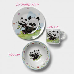Набор детской посуды «Семья пандочек» - Фото 2