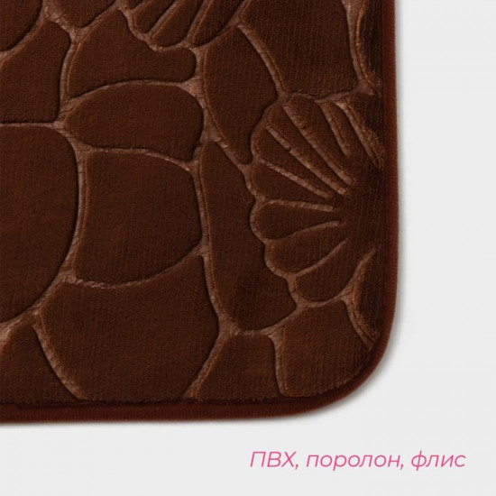 Набор ковриков для ванной и туалета «Галька, ракушки»