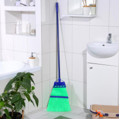 Метла пластиковая, с металлическим черенком - Фото 1