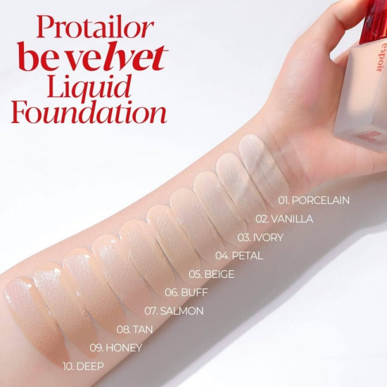 Тональная основа «Pro Tailor Be Velvet Liquid Foundation» SPF22 PA++, оттенок 05 beige