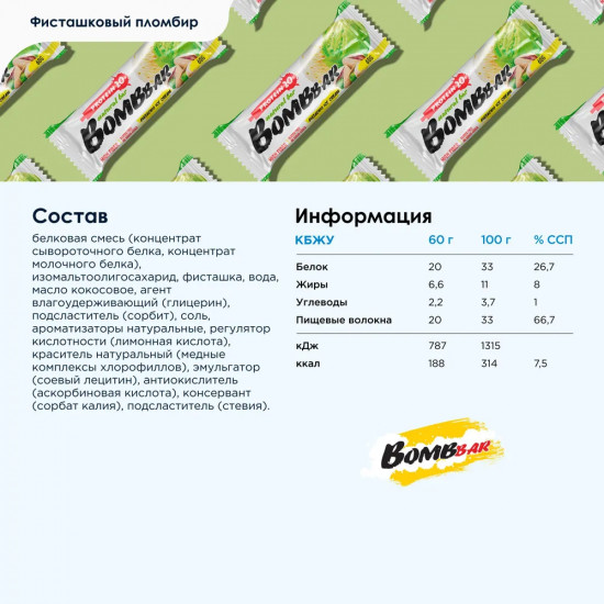 Набор батончиков протеиновых «Фисташковый пломбир»