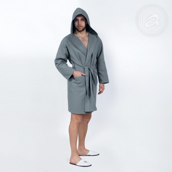 Халат запашной с капюшоном
