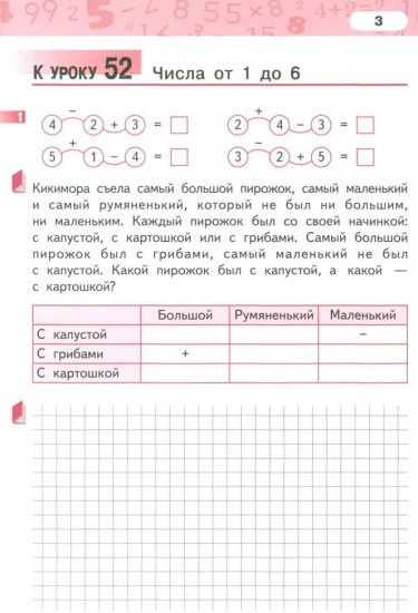 Рабочая тетрадь. Математика. 1 класс. Часть 3