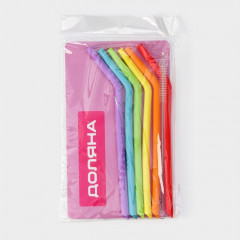 Набор трубочек многоразовых для напитков с ершиком - Фото 2