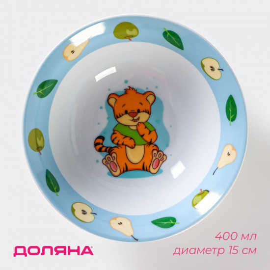 Тарелка глубокая «Тигрёнок с грушами»